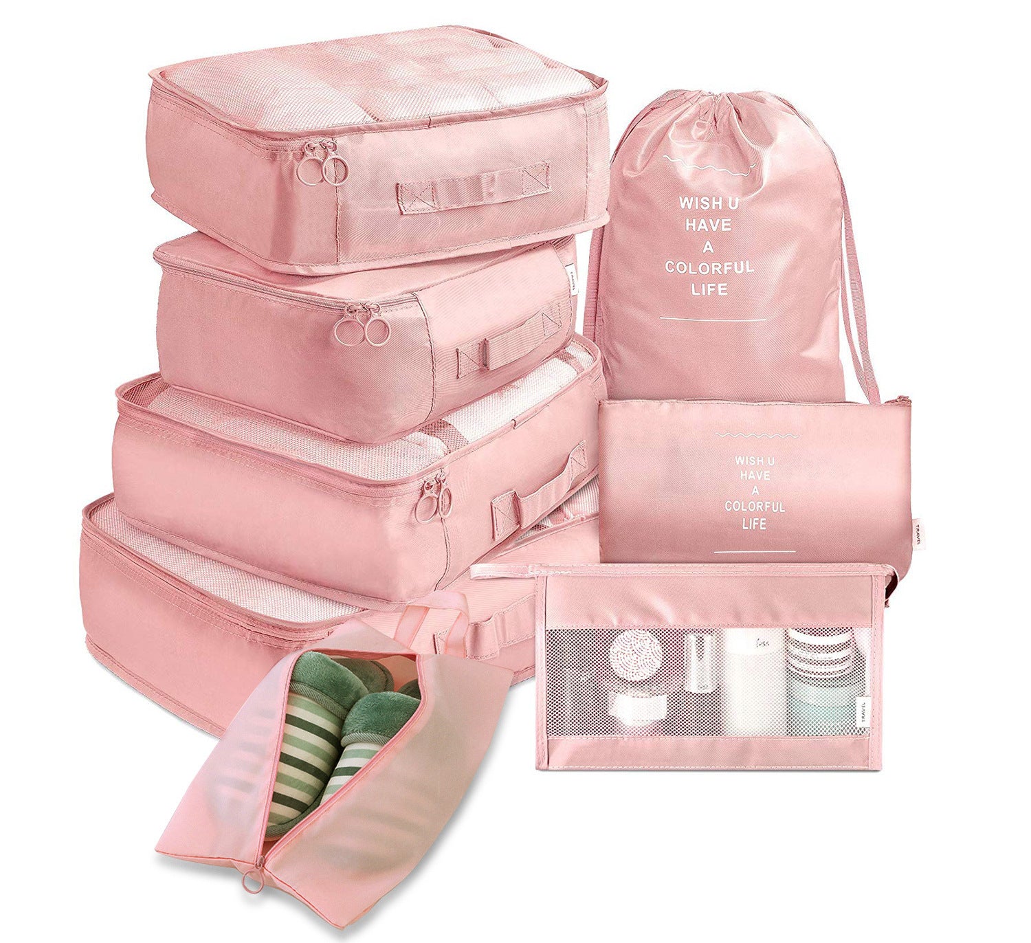 8-piece Set Luggage Divider Bag Travel Storage Clothes Underwear Shoes Organizer Packing Cube Bag