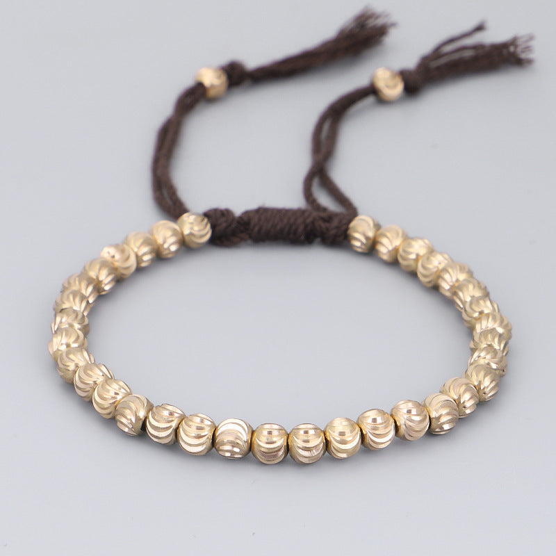 Hand-woven Creative Shaped Copper Beads Play Bracelet