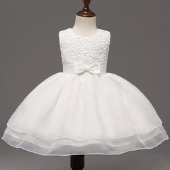 High grade baby wedding dress, baby girl dress, children hook flower