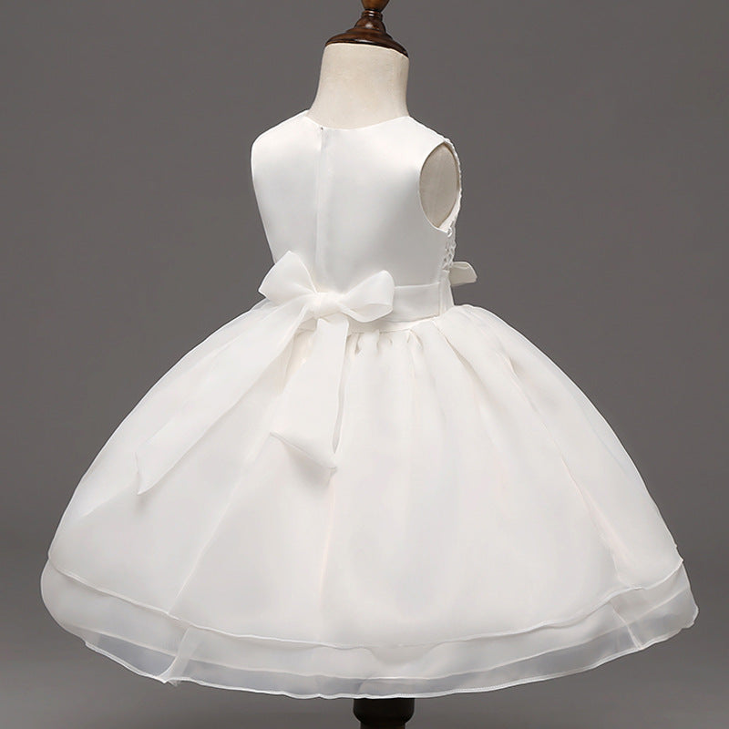 High grade baby wedding dress, baby girl dress, children hook flower