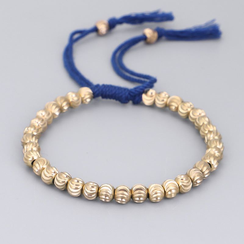 Hand-woven Creative Shaped Copper Beads Play Bracelet