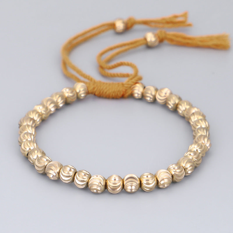 Hand-woven Creative Shaped Copper Beads Play Bracelet