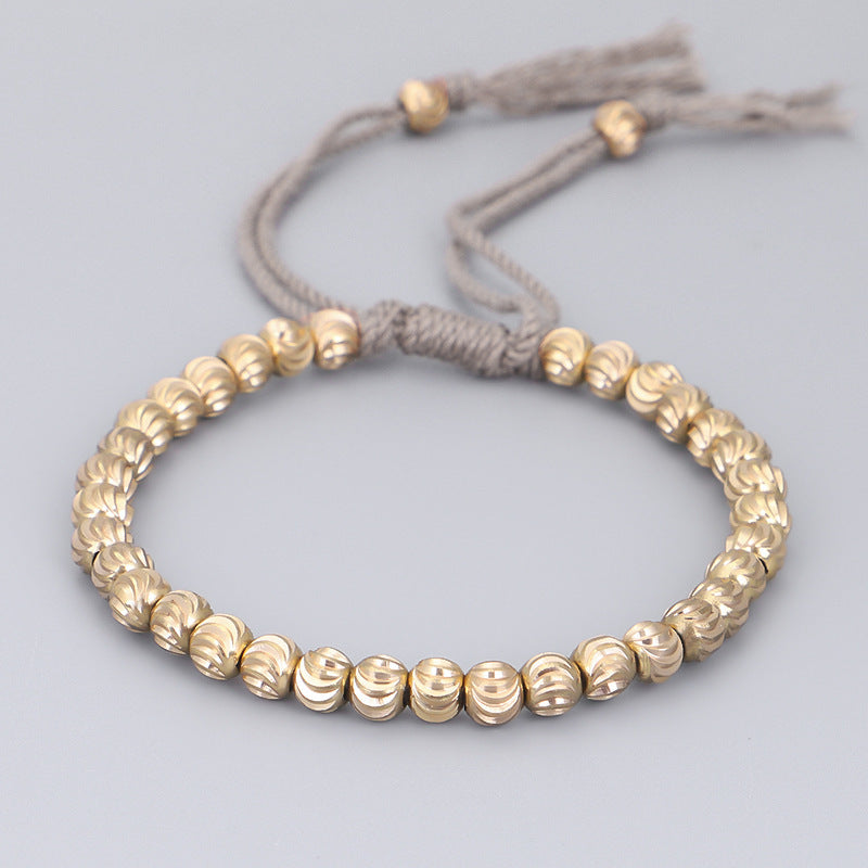 Hand-woven Creative Shaped Copper Beads Play Bracelet