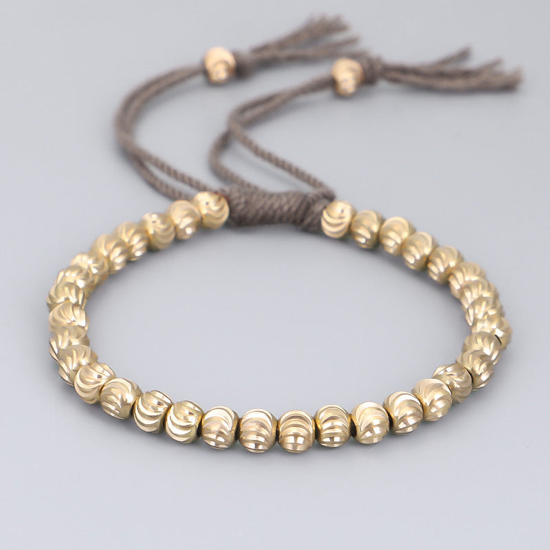 Hand-woven Creative Shaped Copper Beads Play Bracelet