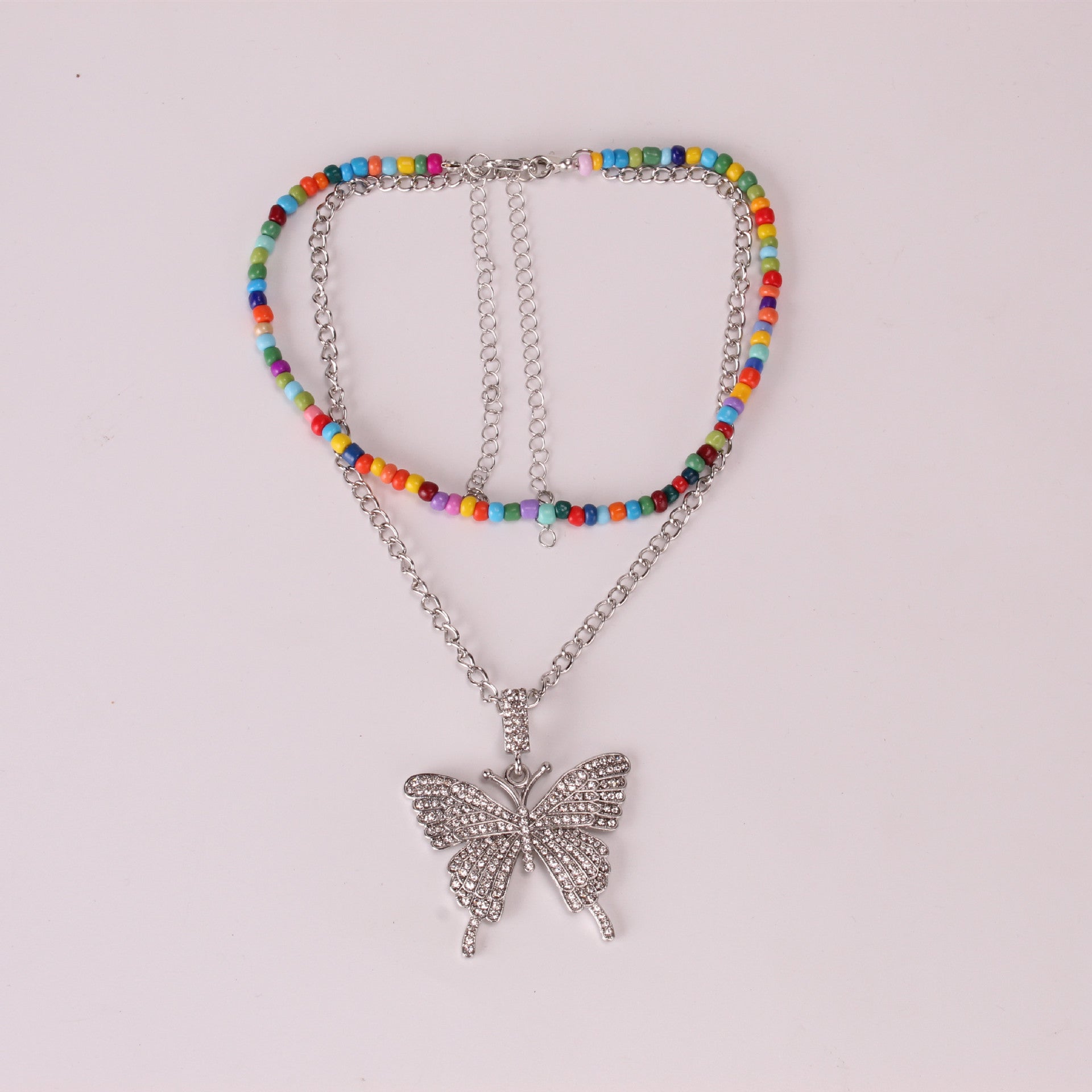 Simple Bead Suit Necklace Big Bowknot