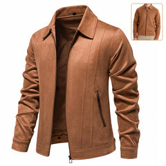 FashionFashion Lapel Zipper Jacket Autumn And Winter Solid Suede Coat Men's Clothing OutdoorAutumn And Winter Solid Suede Coat Men's Clothing Outdoor