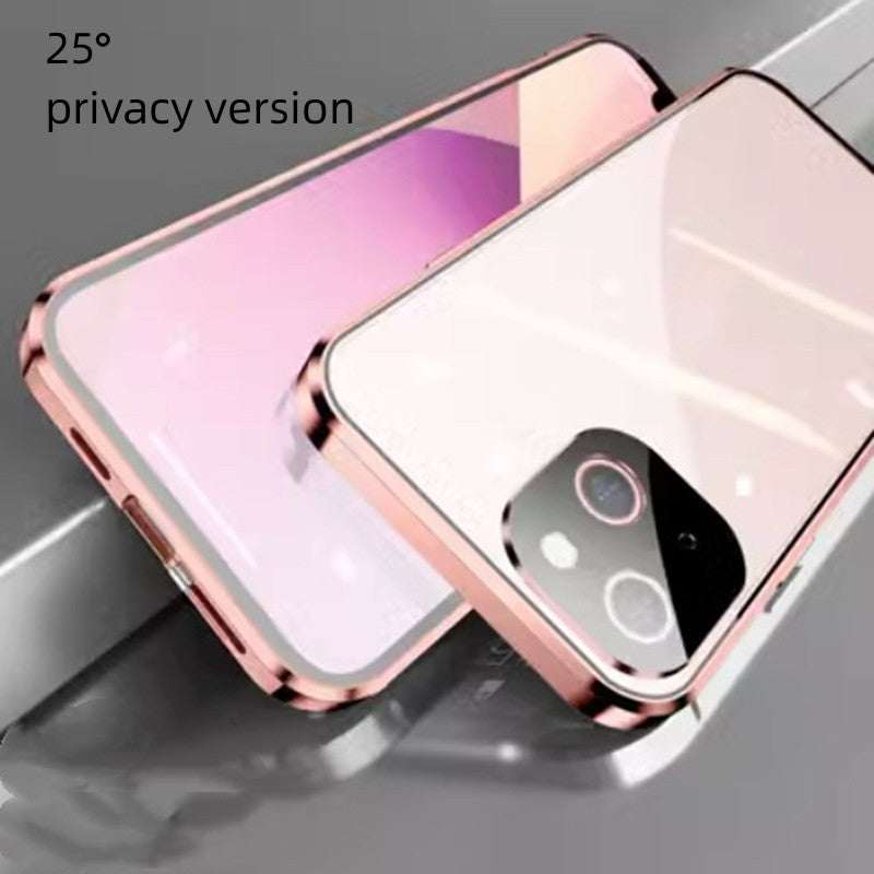 Peep-proof Magnetic Glass Double-sided Buckle Phone Case