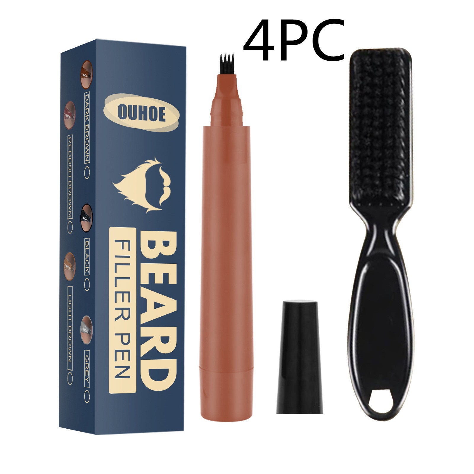 Beard Pencil Filler Beard Filling Pen Kit Barber Pencil With Brush Salon Facial Hair Styling Beard Brush Male Mustache Repair