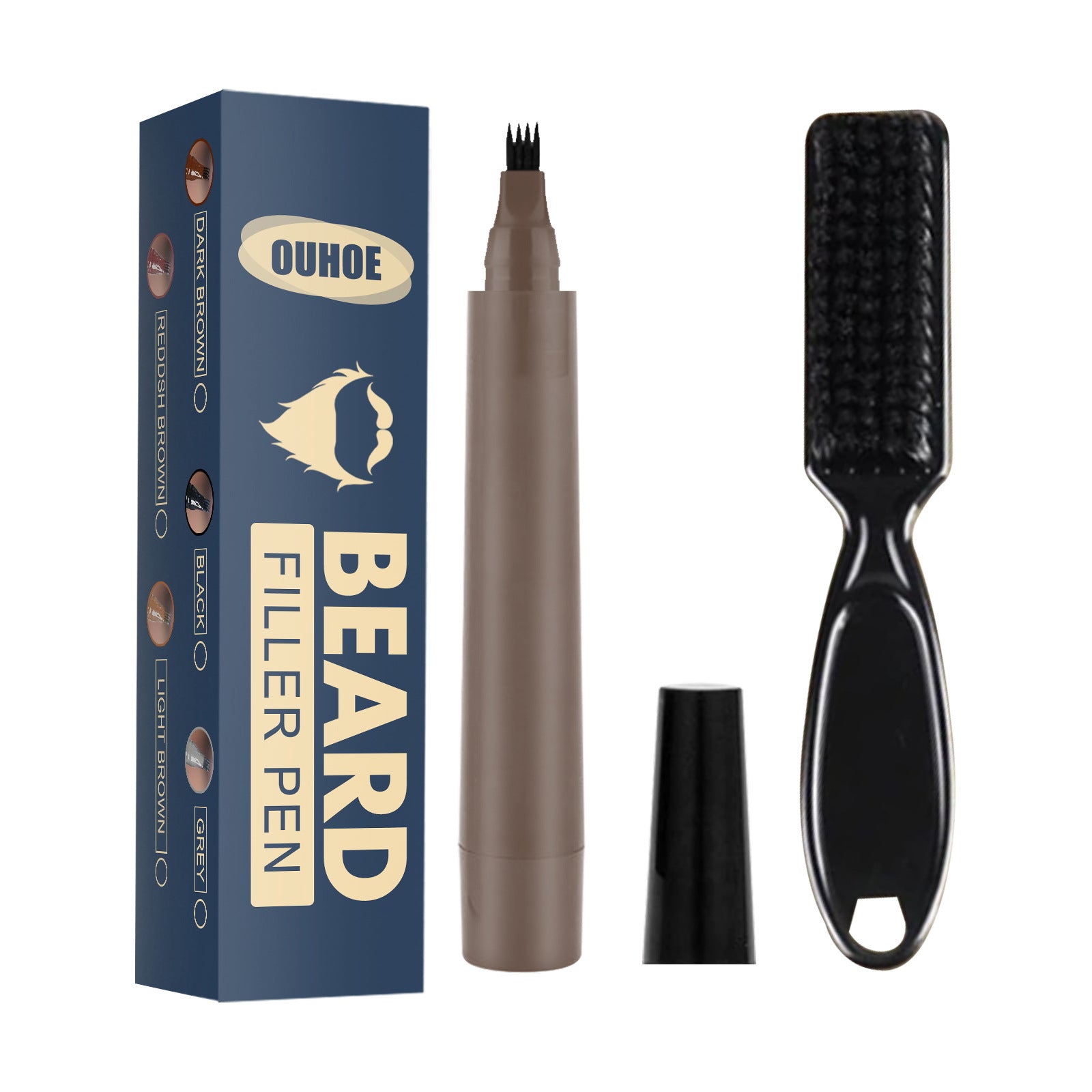 Beard Pencil Filler Beard Filling Pen Kit Barber Pencil With Brush Salon Facial Hair Styling Beard Brush Male Mustache Repair