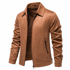 FashionFashion Lapel Zipper Jacket Autumn And Winter Solid Suede Coat Men's Clothing OutdoorAutumn And Winter Solid Suede Coat Men's Clothing Outdoor