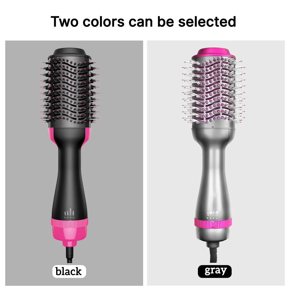 2-in-1 Hair Dryer Hot Air Brush: Combines hair straightener and curler. Electric ion blow dryer brush