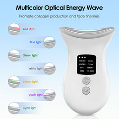 EMS Micro-current Three-color Color Light Temperature Sense Neck Massager