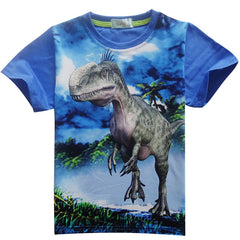 Short Sleeved Dinosaur Suit Kids T Shirt