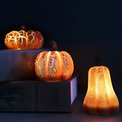 New Halloween Pumpkin Lantern Simulation Pumpkin LED Candle Lamp Resin Luminous Pumpkin